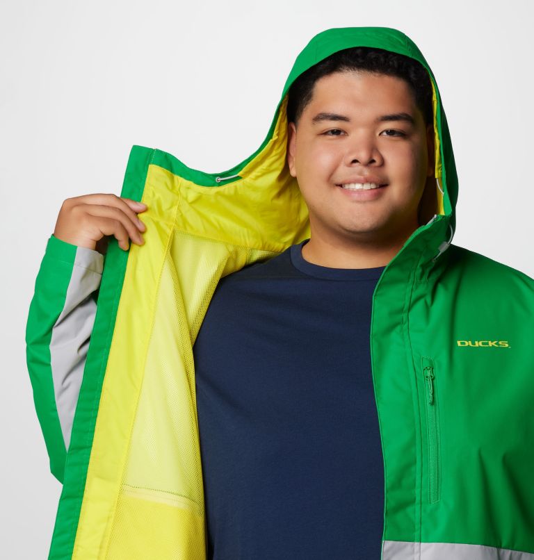 Men's Collegiate Field Bound Jacket - Oregon - Big, Color: UO - Fuse Green, Columbia Grey, image 6