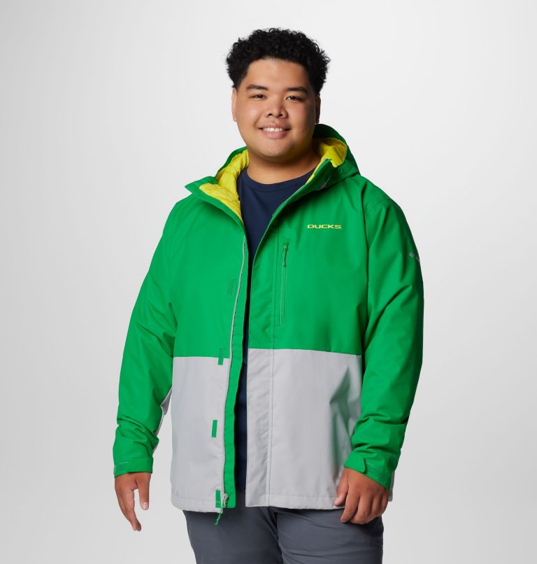 Men's Collegiate Field Bound Jacket - Oregon - Big, Color: UO - Fuse Green, Columbia Grey, image 7