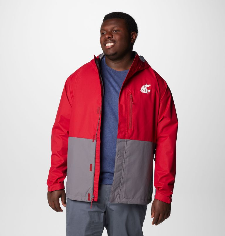 Men's Collegiate Field Bound Jacket - Washington State - Big, Color: WAZ - Red Velvet, City Grey, image 7