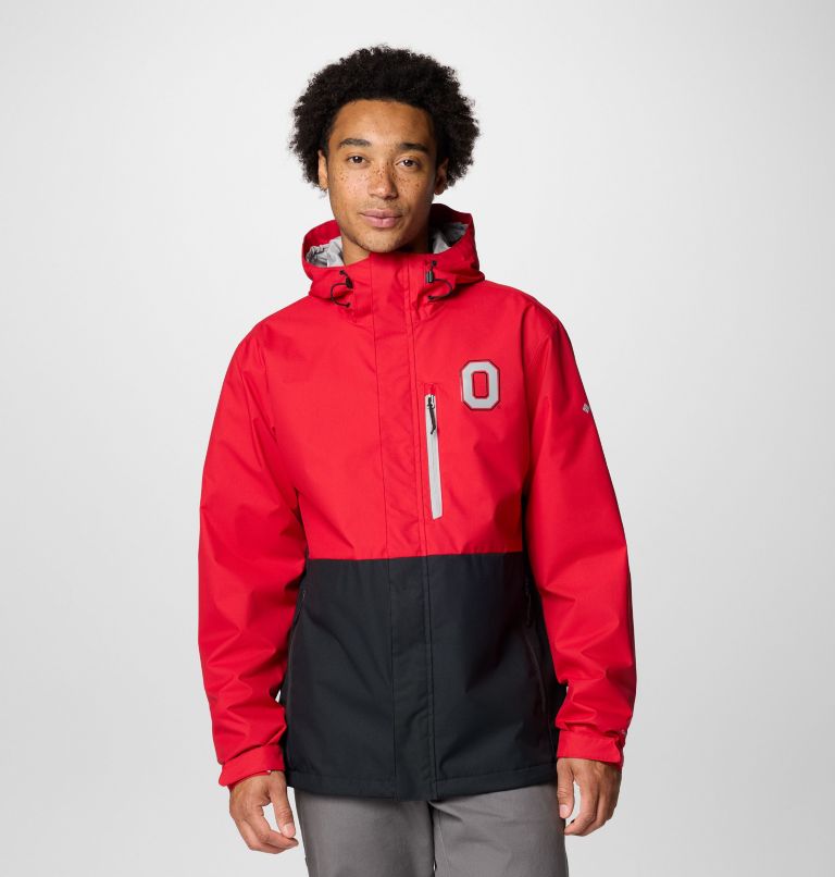 Men's Collegiate Field Bound Jacket - Tall - Ohio State, Color: OS - Intense Red, Black, image 1