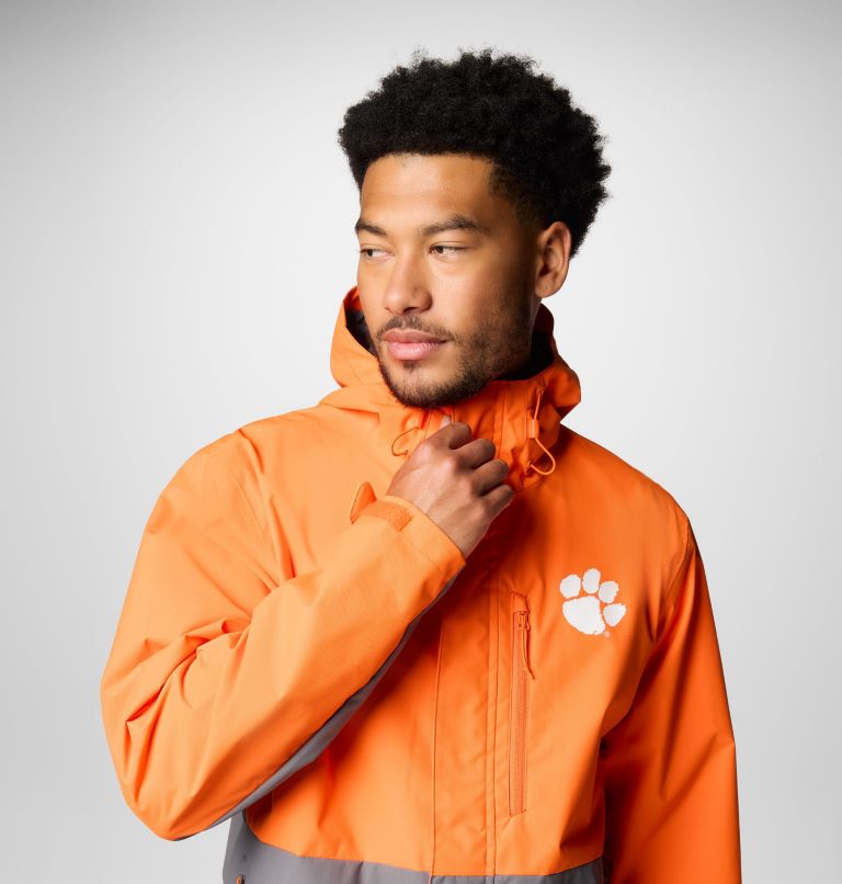 Men's Collegiate Field Bound Jacket - Tall - Clemson, Color: CLE - Spark Orange, City Grey, image 5