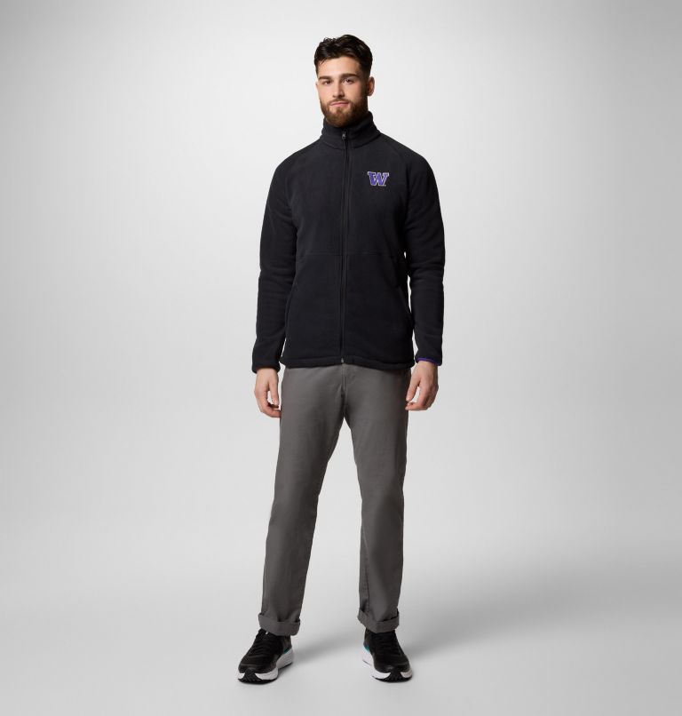 Men's Collegiate Flanker IV Fleece Jacket, Color: UW - Black, UW Purple, image 2