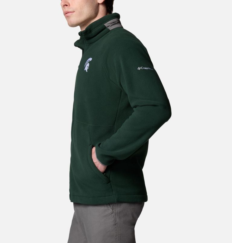Men's Collegiate Flanker IV Fleece Jacket, Color: MS - Spruce, City Grey, image 3