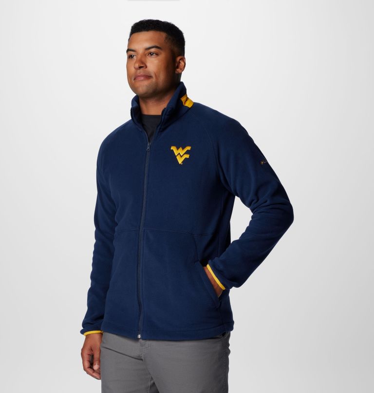 Men's Collegiate Flanker IV Fleece Jacket - West Virginia, Color: WV - Collegiate Navy, MLB Gold, image 4