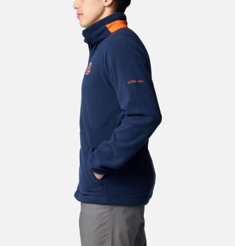 Men's Collegiate Flanker IV Fleece Jacket, Color: AUB - Collegiate Navy, Spark Orange, image 3