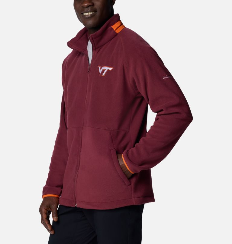 Men's Collegiate Flanker IV Fleece Jacket, Color: VT - Deep Maroon, Tangy Orange, image 3