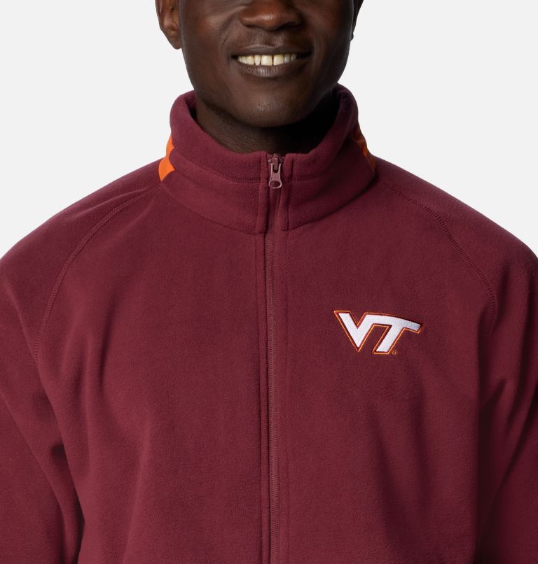Men's Collegiate Flanker IV Fleece Jacket, Color: VT - Deep Maroon, Tangy Orange, image 4