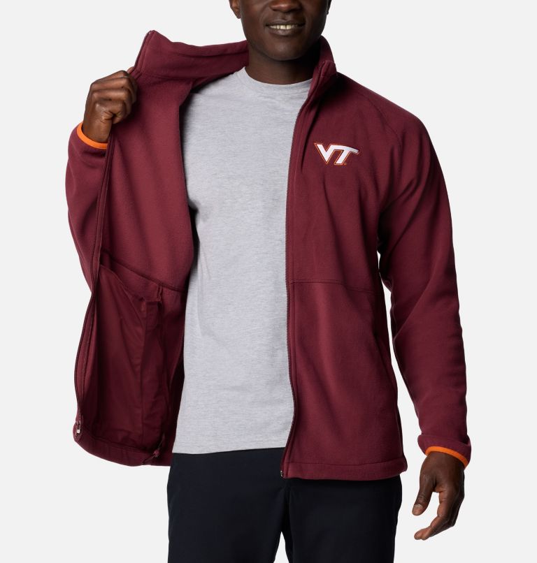 Men's Collegiate Flanker IV Fleece Jacket, Color: VT - Deep Maroon, Tangy Orange, image 5