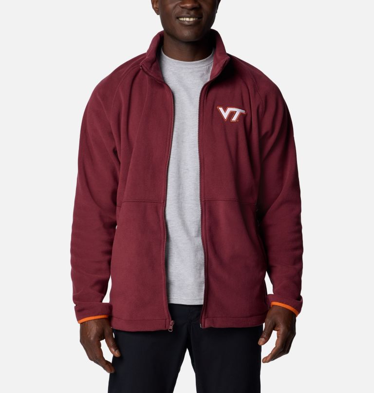 Men's Collegiate Flanker IV Fleece Jacket, Color: VT - Deep Maroon, Tangy Orange, image 7