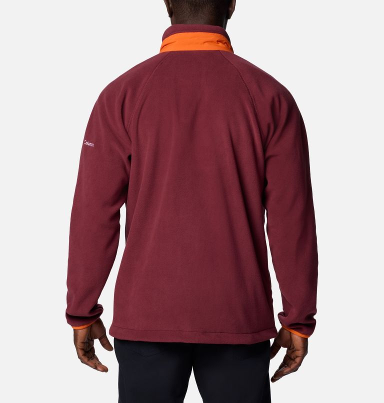 Men's Collegiate Flanker IV Fleece Jacket, Color: VT - Deep Maroon, Tangy Orange, image 2