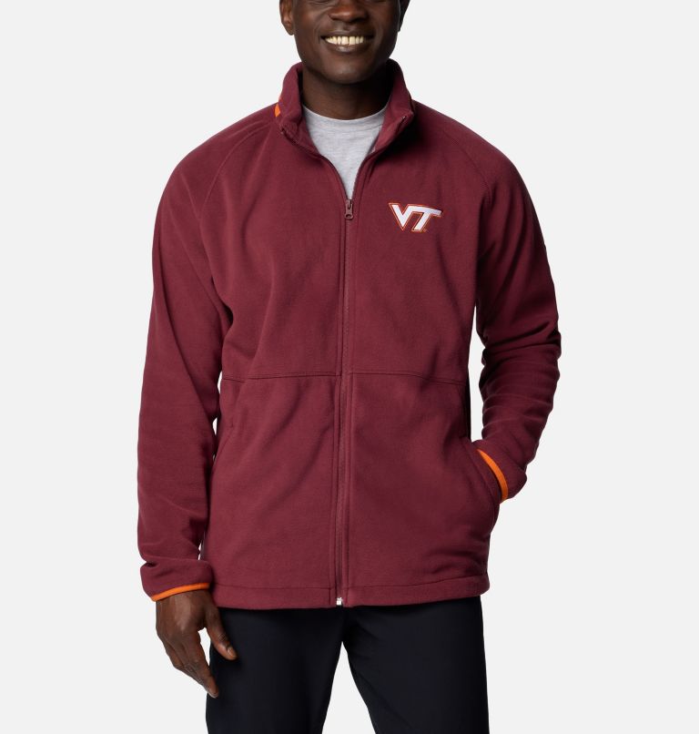 Men's Collegiate Flanker IV Fleece Jacket, Color: VT - Deep Maroon, Tangy Orange, image 1