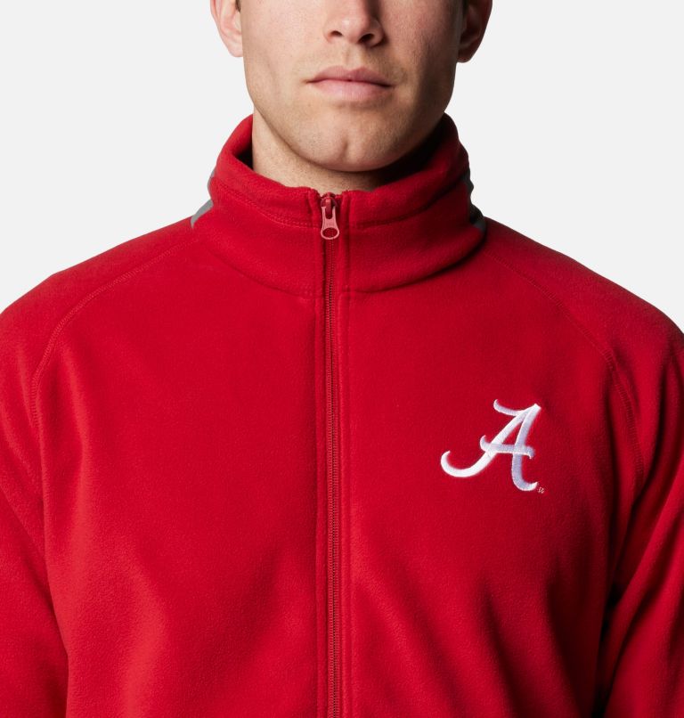 Men's Collegiate Flanker IV Fleece Jacket, Color: ALA - Red Velvet, City Grey, image 4