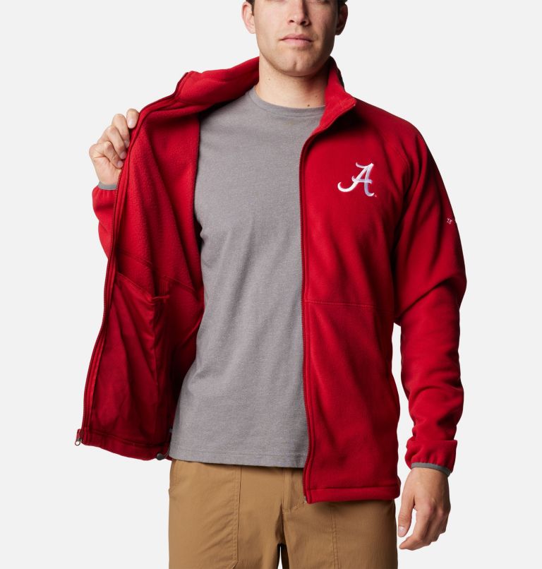 Men's Collegiate Flanker IV Fleece Jacket, Color: ALA - Red Velvet, City Grey, image 5