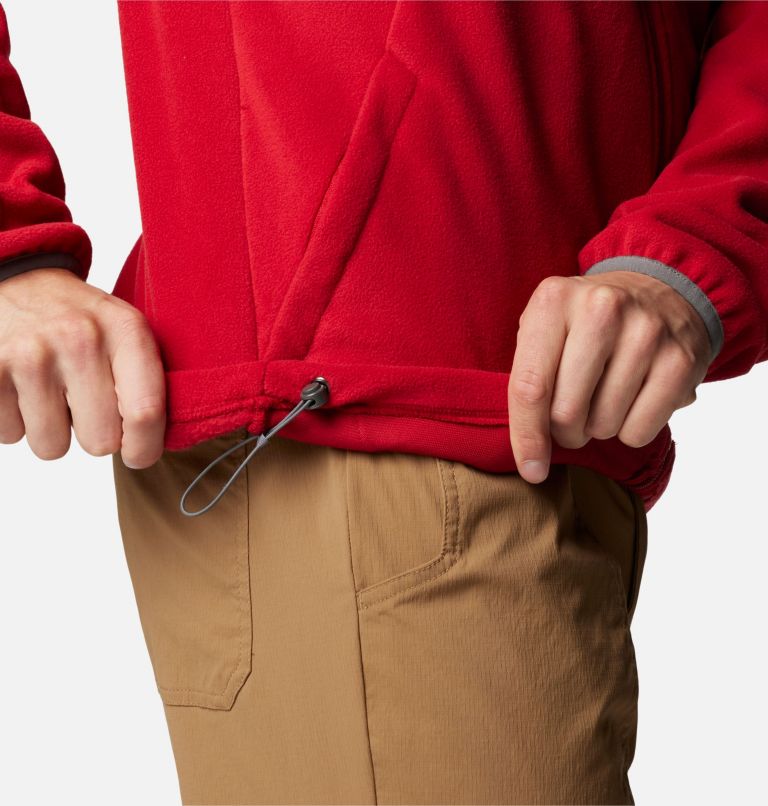 Men's Collegiate Flanker IV Fleece Jacket, Color: ALA - Red Velvet, City Grey, image 6