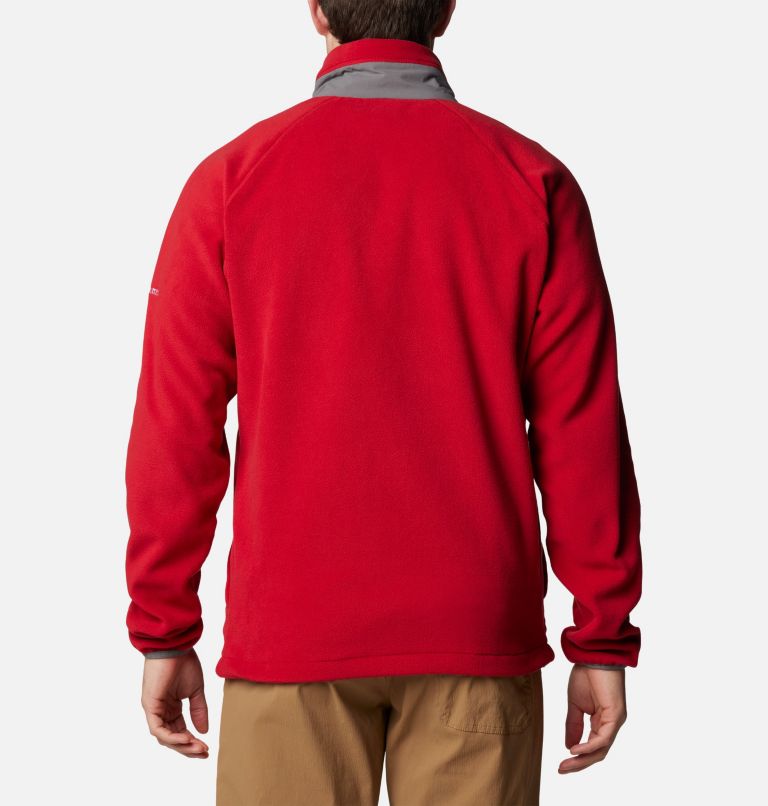 Men's Collegiate Flanker IV Fleece Jacket, Color: ALA - Red Velvet, City Grey, image 2