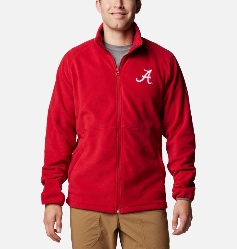 Men's Collegiate Flanker IV Fleece Jacket, Color: ALA - Red Velvet, City Grey, image 1