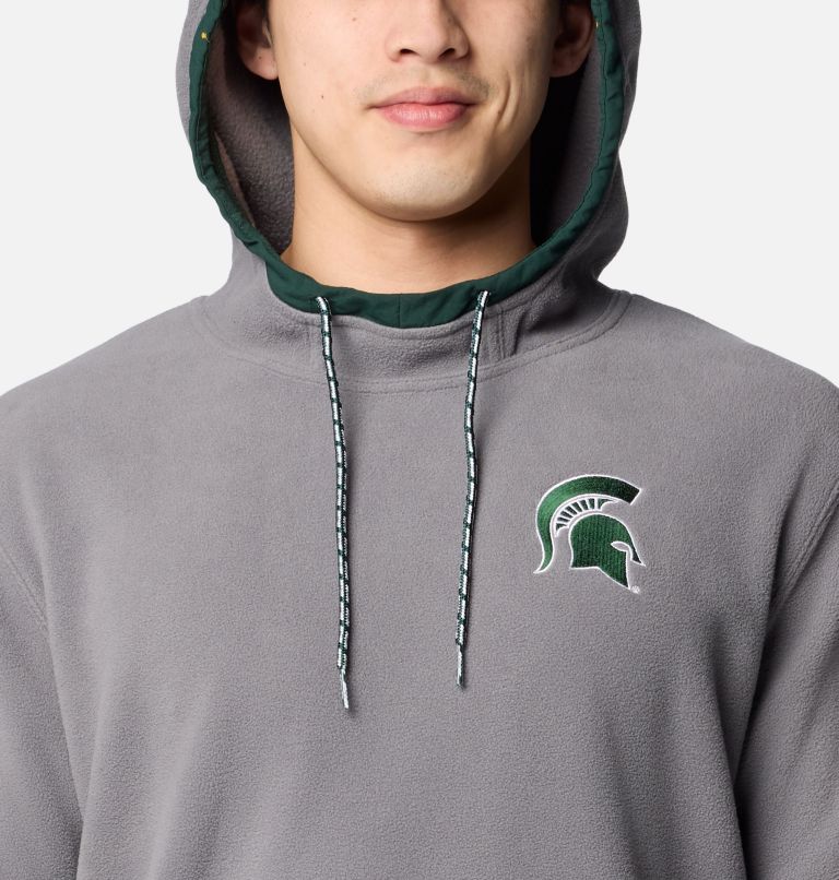 Men's Collegiate Flanker Fleece Hoodie - Michigan State, Color: MS - City Grey, image 4