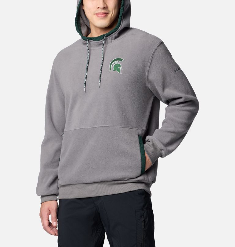 Men's Collegiate Flanker Fleece Hoodie - Michigan State, Color: MS - City Grey, image 5