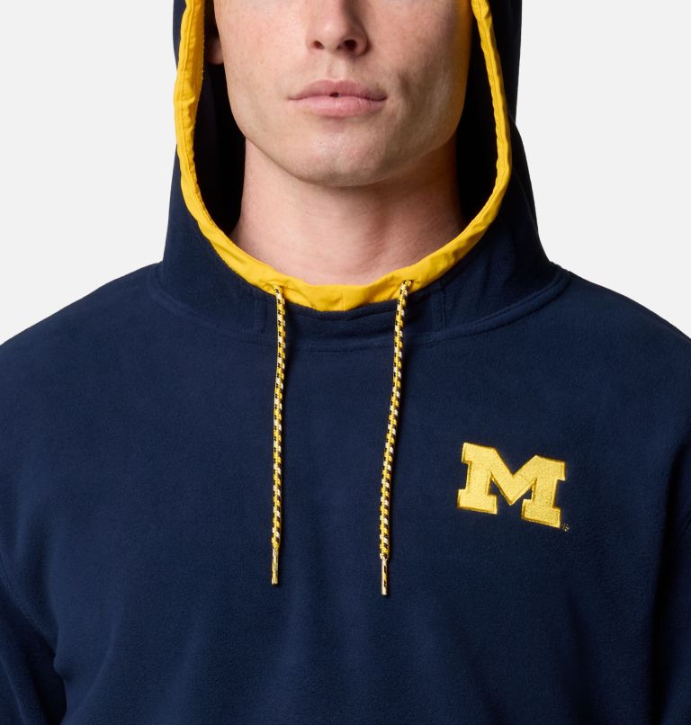 Men's Collegiate Flanker Fleece Hoodie, Color: UM - Collegiate Navy, image 4