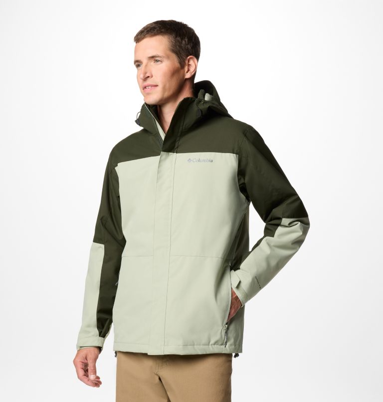 Men's Hikebound II Waterproof Hooded 3-In-1 Jacket, Color: Safari, Greenscape, image 4