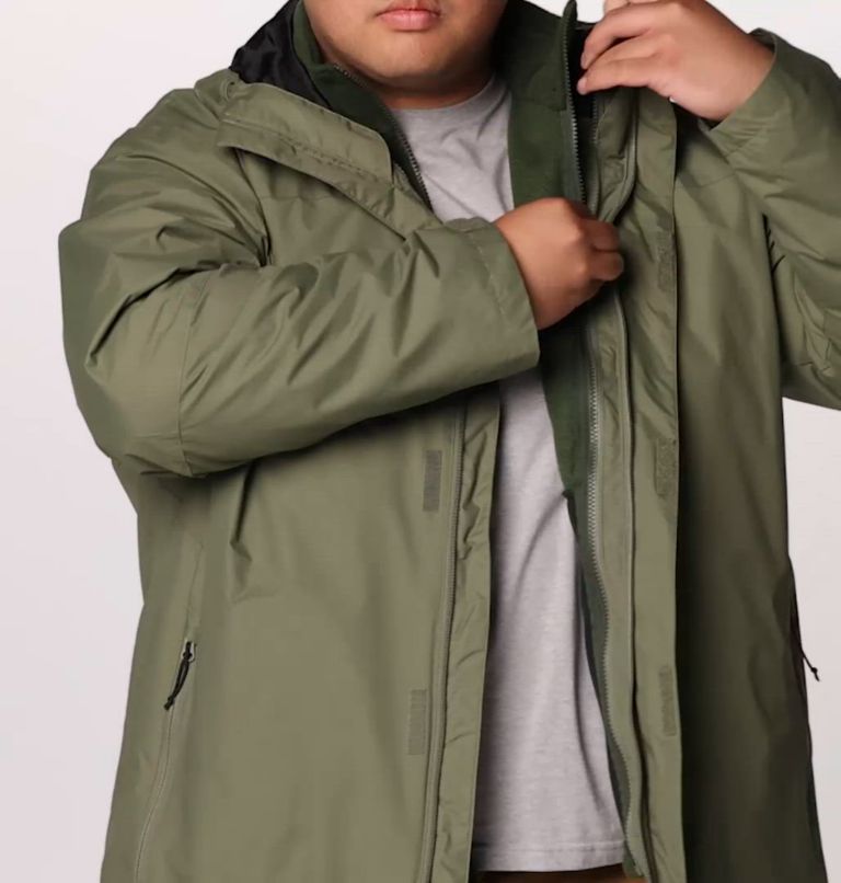 Chaqueta 3-en-1 impermeable Tunnel Falls II para hombre - Talla grande, Color: Stone Green