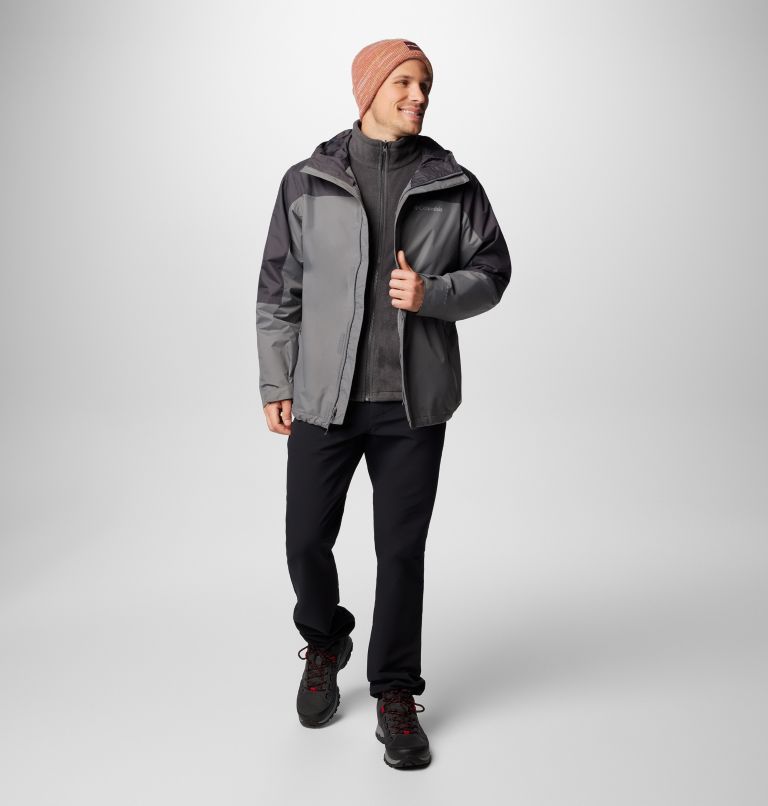 Men's Tunnel Falls II 3-in-1 Waterproof Jacket, Color: City Grey, Shark, image 3