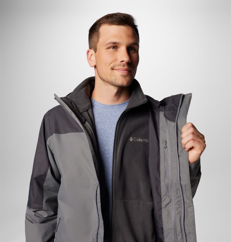 Men's Tunnel Falls II 3-in-1 Waterproof Jacket, Color: City Grey, Shark, image 6