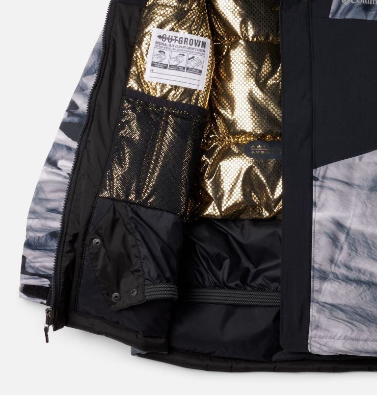 Chaqueta de esquí impermeable con estampado Mighty Mogul III para niño, Color: White Windblown, Black, image 3