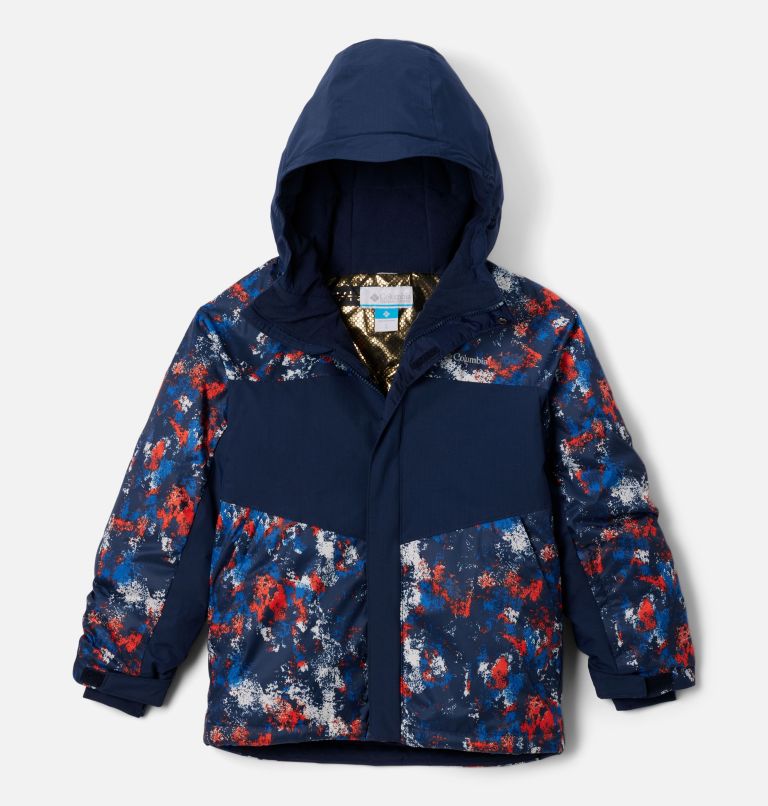 Boys' Mighty Mogul III Printed Jacket, Color: Mountain Blue Timberwild, Coll Navy, image 1
