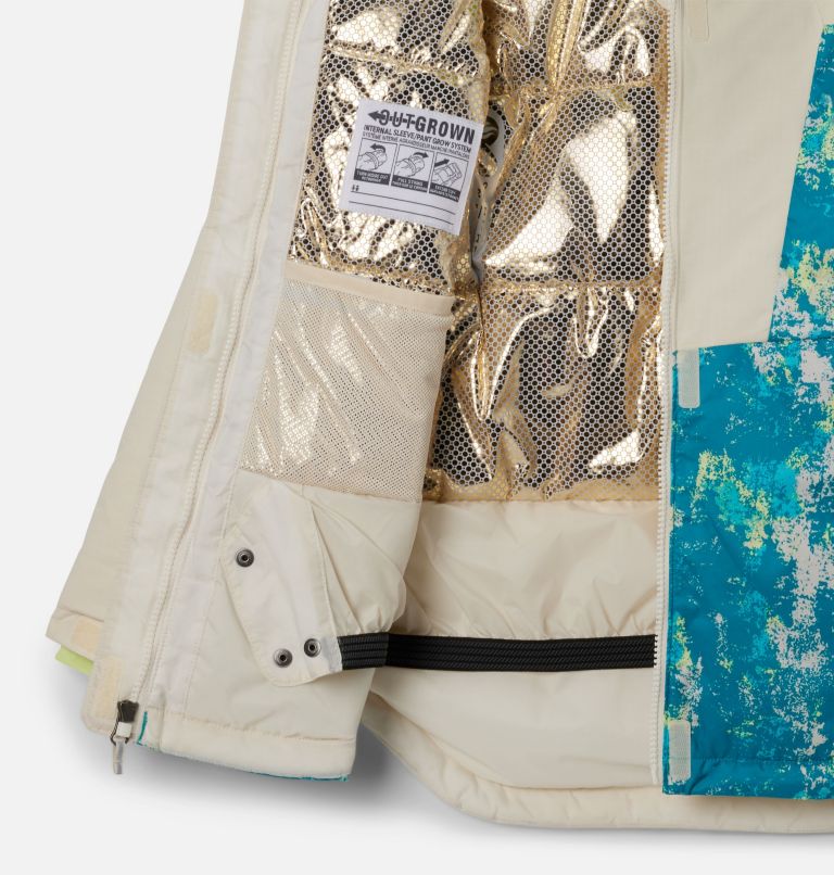 Girls' Mighty Mogul III Printed Jacket, Color: Geyser Timberwild, Chalk, image 3