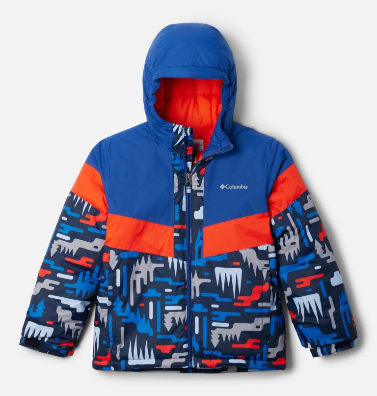 Manteau à imprimé Lightning Lift III pour garçons, Color: Coll Navy Highland, Mtn Blue, Spicy, image 1