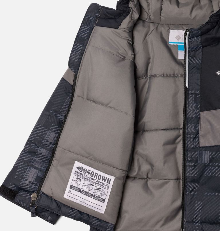 Boys' Toddler Lightning Lift III Printed Jacket, Color: Black Warp Plaid, City Grey, image 3