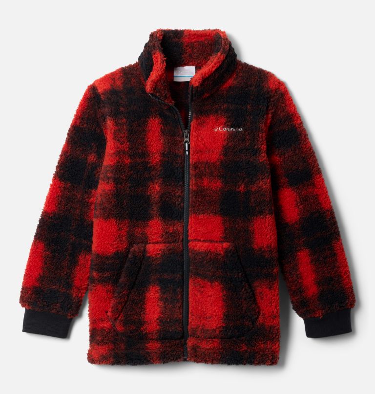 Boys' Rugged Ridge III Sherpa Fleece Jacket, Color: Sail Red Omblur Tonal, image 1