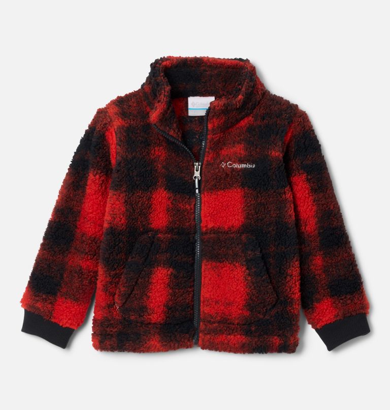 Boys' Toddler Rugged Ridge II Printed Sherpa Full Zip Jacket, Color: Sail Red Omblur Tonal, image 1