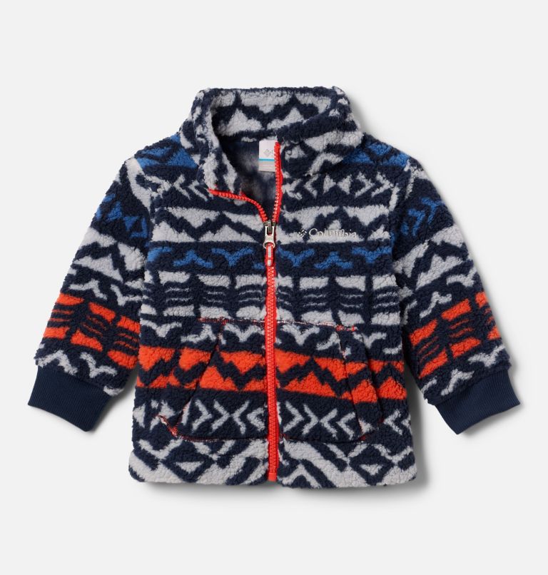 Infant Rugged Ridge II Printed Sherpa Full Zip Jacket, Color: Mountain Blue Madras, image 1