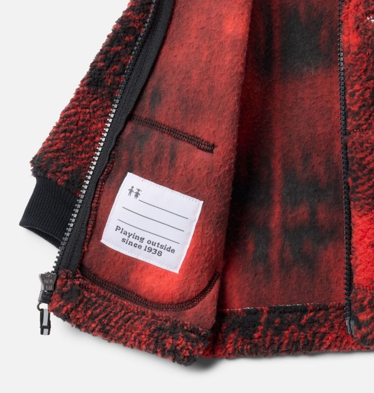 Infant Rugged Ridge II Printed Sherpa Full Zip Jacket, Color: Sail Red Omblur Tonal, image 3