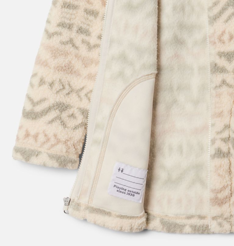 Girls' West Bend Printed Full Zip Fleece Jacket, Color: Ancient Fossil Madras, image 3