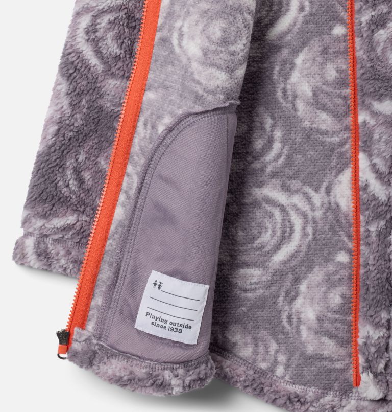 Girls' West Bend Printed Full Zip Fleece Jacket, Color: Shale Purple Rosecity, image 3