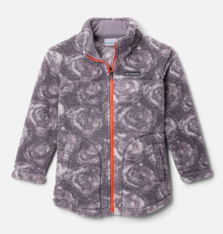 Girls' West Bend Printed Full Zip Fleece Jacket, Color: Shale Purple Rosecity, image 1