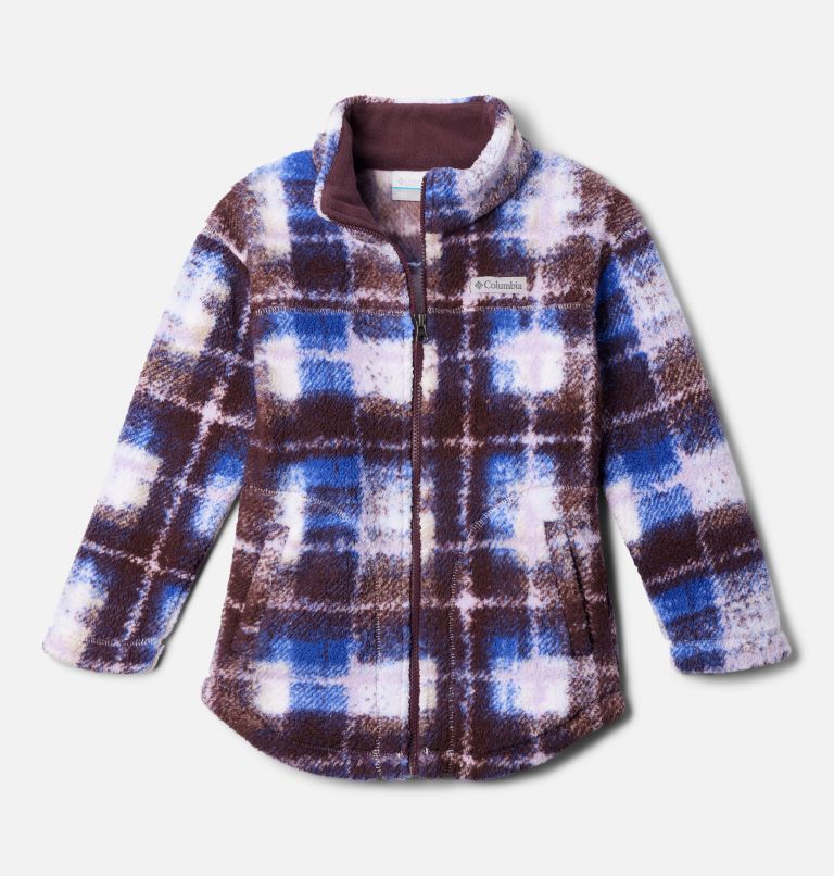 Girls' West Bend Printed Full Zip Fleece Jacket, Color: Snowdrift Omblur, image 1