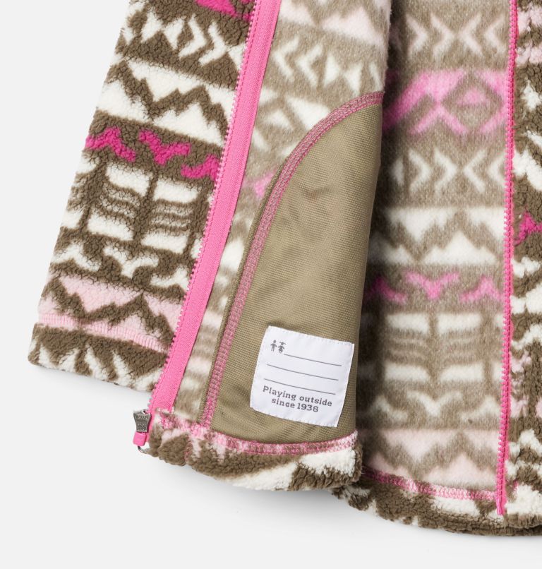 Girls' West Bend Printed Full Zip Fleece Jacket, Color: Pink Ice Madras, image 3