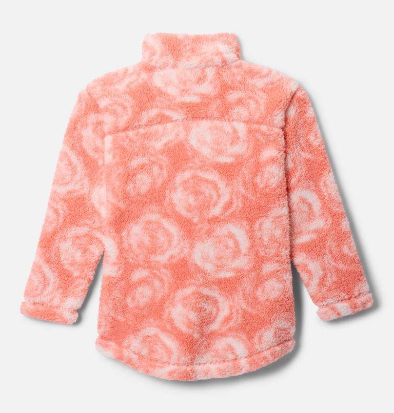 Girls' West Bend Printed Full Zip Fleece Jacket, Color: Hot Coral Rosecity, image 2
