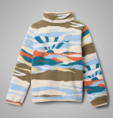 Youth Helvetia II Sherpa Half Snap Printed Fleece, Color: Chalk Rogue Valley, image 8