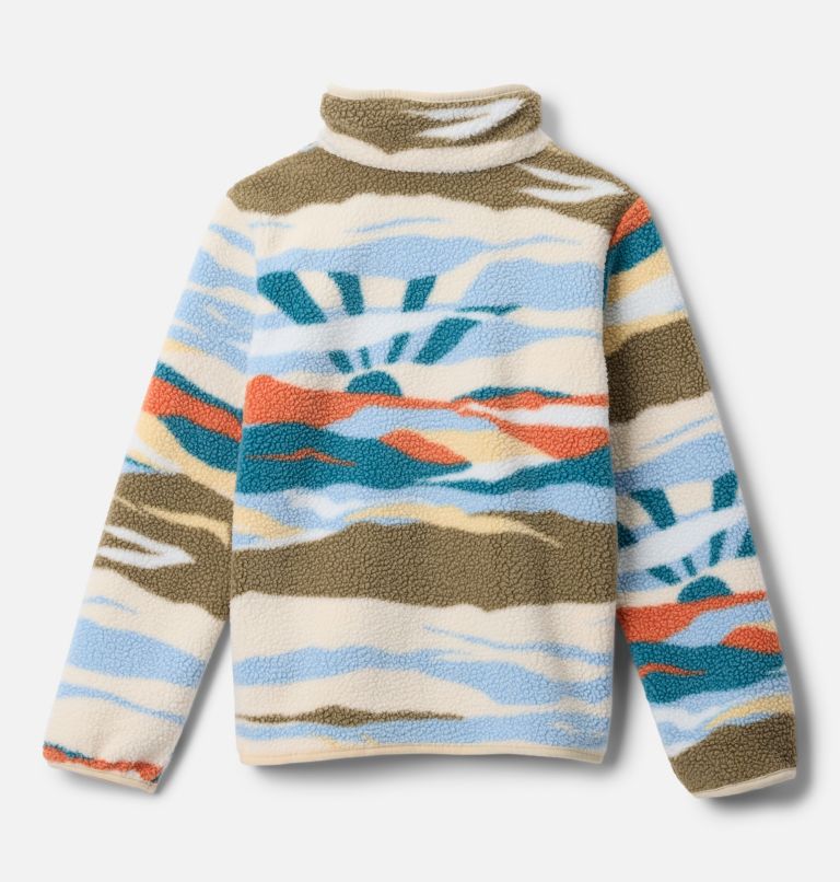 Youth Helvetia II Sherpa Half Snap Printed Fleece, Color: Chalk Rogue Valley, image 2