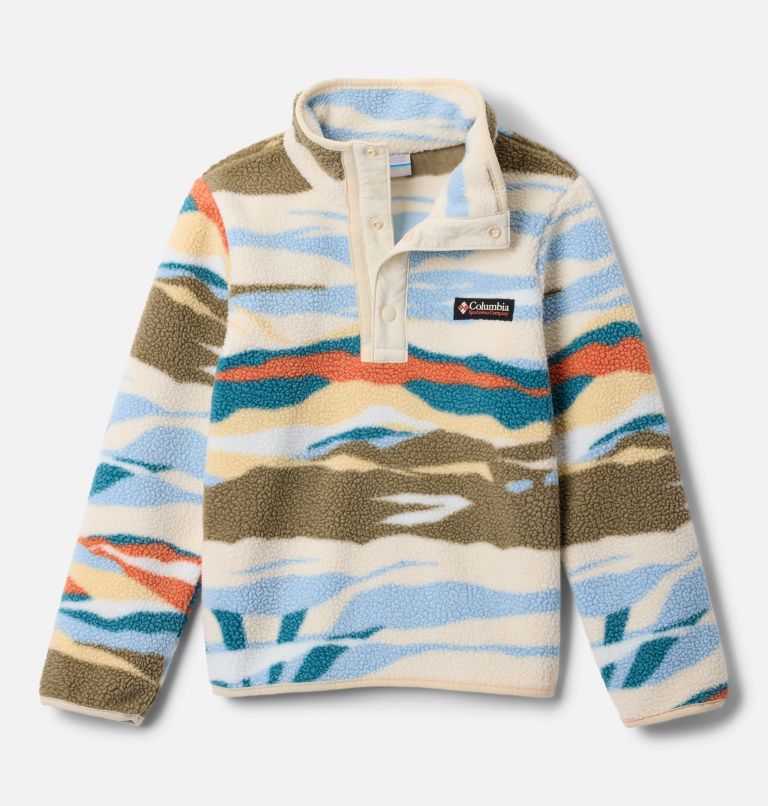 Youth Helvetia II Sherpa Half Snap Printed Fleece, Color: Chalk Rogue Valley, image 1