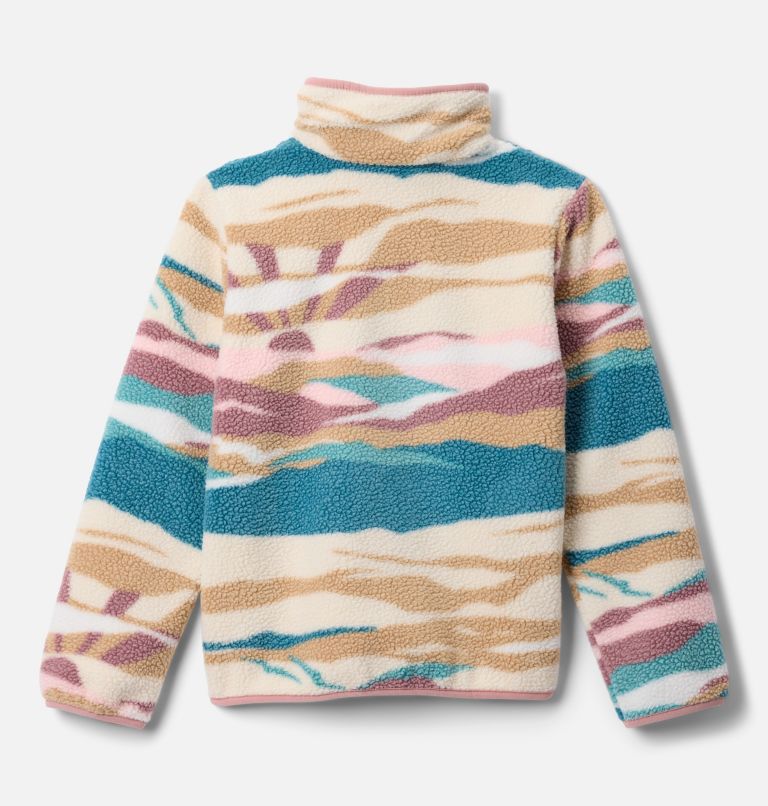 Youth Helvetia II Sherpa Half Snap Printed Fleece, Color: River Blue Rogue Valley, image 2