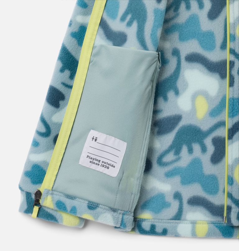 Kids' Helvetia II Printed Half Snap Fleece Pullover, Color: Crushed Blue Sisters, Everblue, image 3