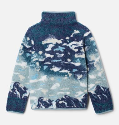 Helvetia II Printed Half Snap Fleece, Color: Crushed Blue Sisters, Everblue, image 2