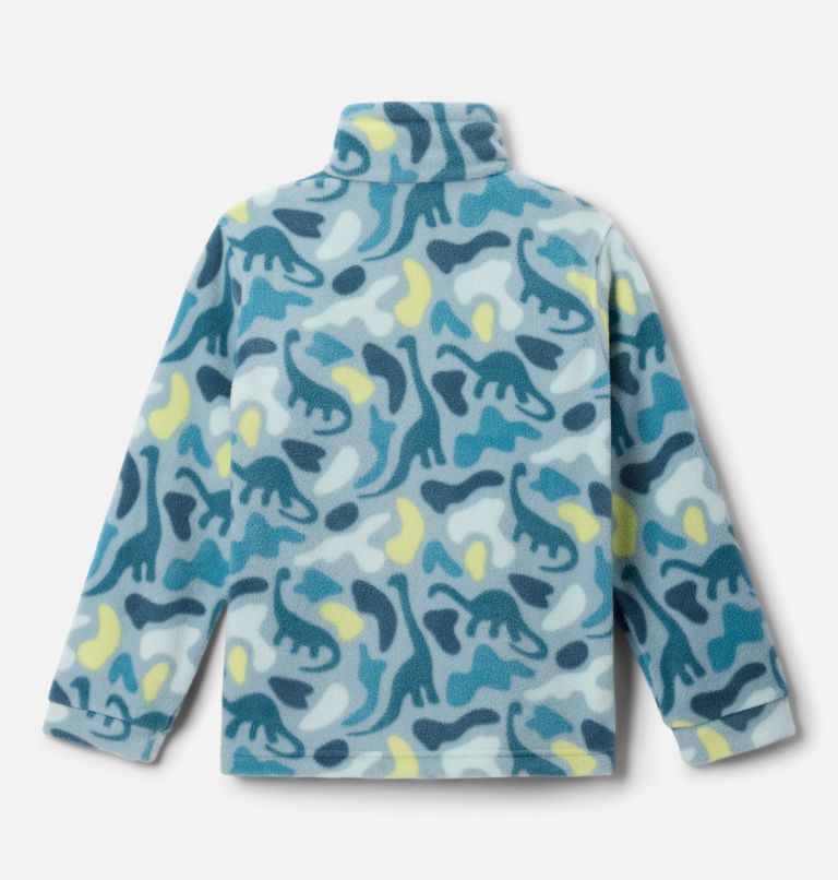 Kids' Helvetia II Printed Half Snap Fleece Pullover, Color: Crushed Blue Sisters, Everblue, image 2