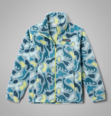 Youth Helvetia II Sherpa Half Snap Printed Fleece, Color: Crushed Blue Sisters, Everblue, image 1